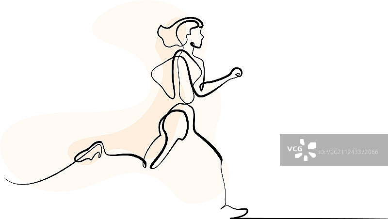 在白色背景上跑步的女人图片素材