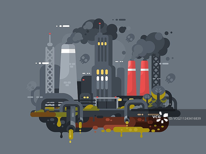 工厂和工厂污染环境图片素材