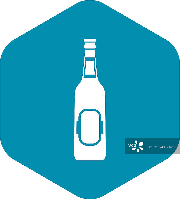 瓶啤酒图标简单的风格图片素材