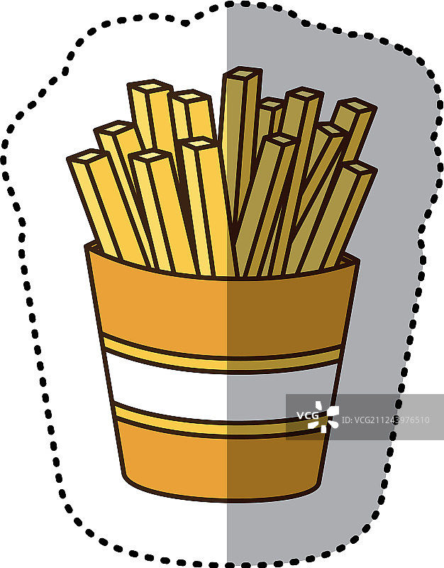 彩色薯条，法式快餐的标志图片素材