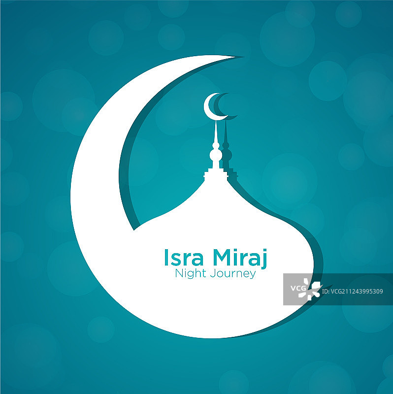 Isra miraj关于穆罕默德先知在夜晚的旅程图片素材