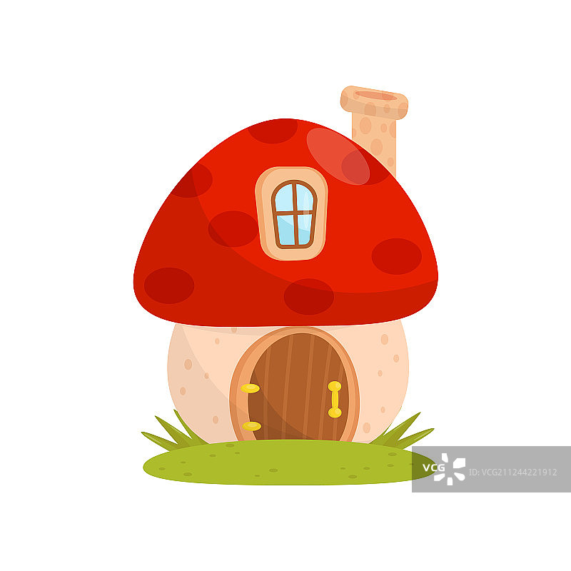 小房子由蘑菇童话般的幻想图片素材