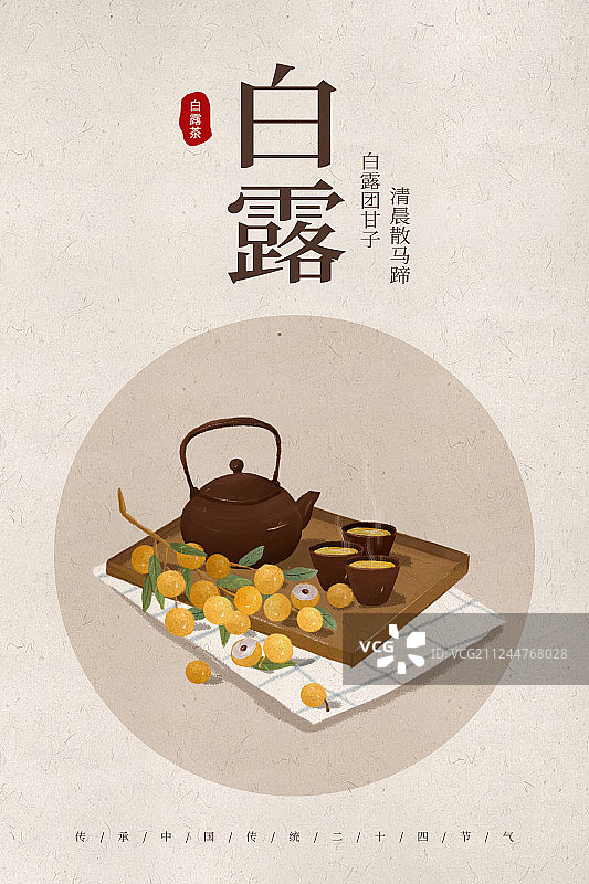 中国风24节气白露美食海报图片素材