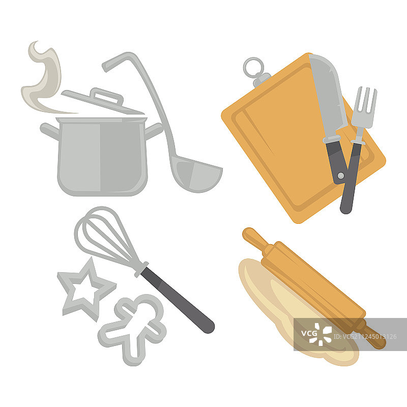 烹饪、厨房用具和烘烤刀具图片素材