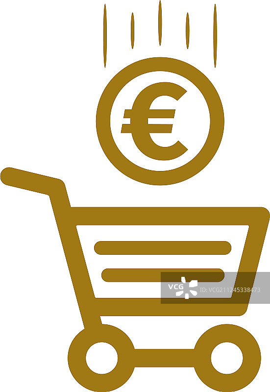 购物车图标与欧元图片素材