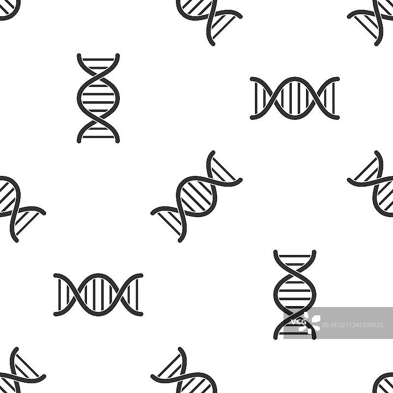 灰色DNA符号图标孤立无缝图案上图片素材