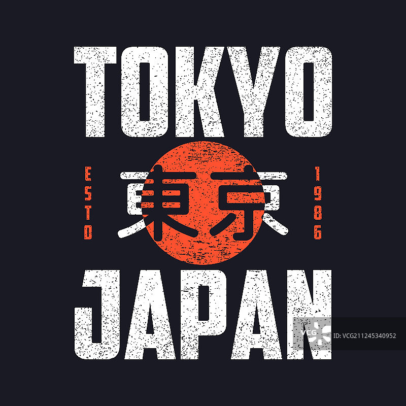 东京标语日本复古t恤设计复古图片素材