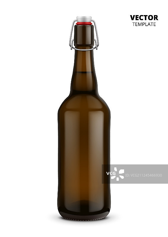 啤酒瓶玻璃模型孤立图片素材