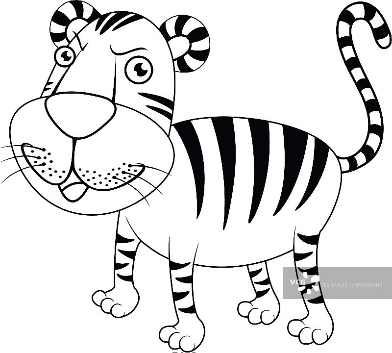 老虎的动物轮廓图片素材