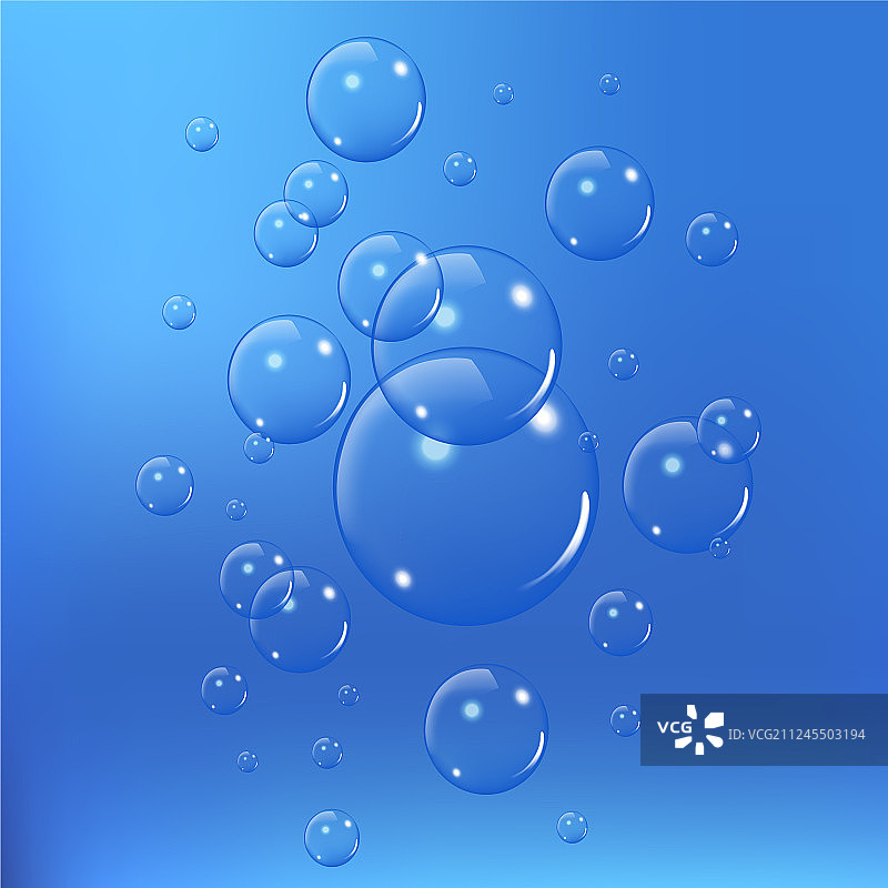 现实的肥皂泡设置孤立的蓝色图片素材