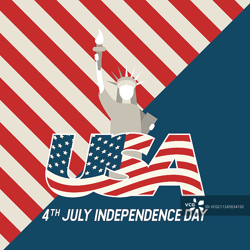 美国自由女神像7月4日独立日图片素材