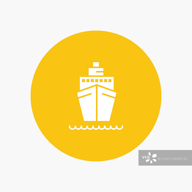 船只运输船白色字形图标图片素材