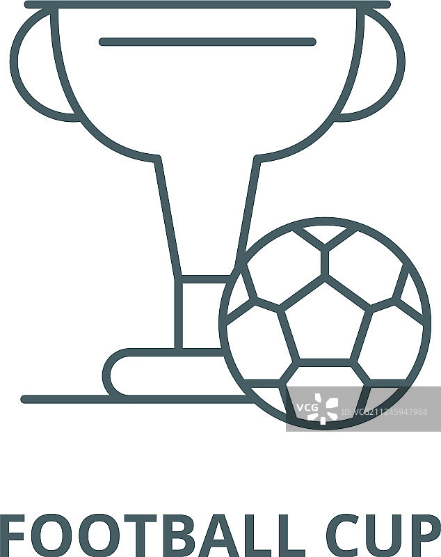 足球杯线图标线性概念图片素材