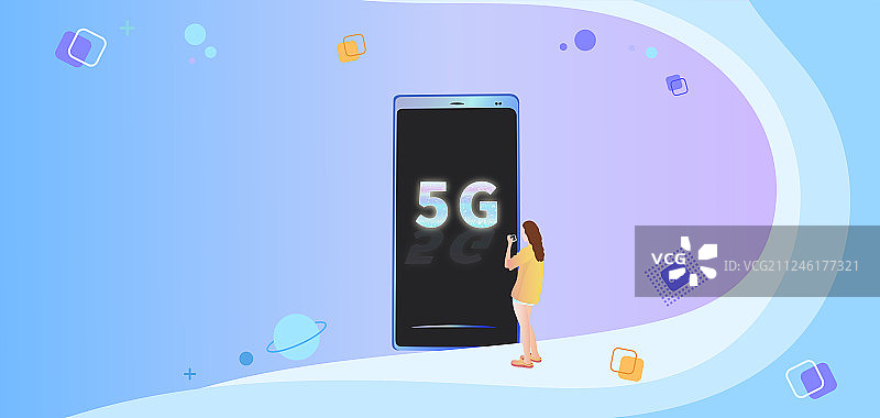 5G网络的手机数码产品，互联网连接技术信息时代插画背景海报图片素材