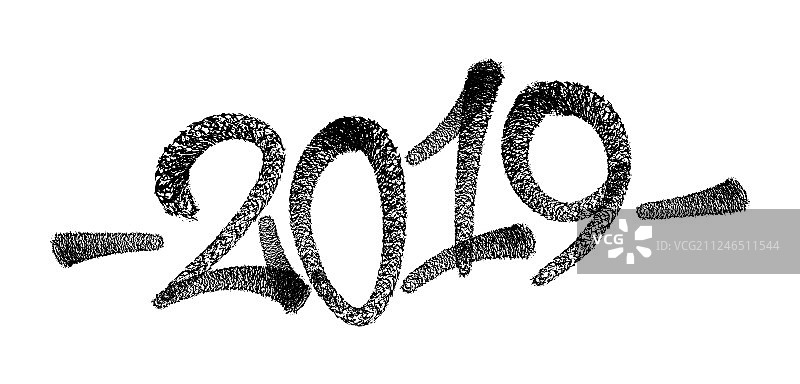 2019年新年快乐文字设计图案图片素材