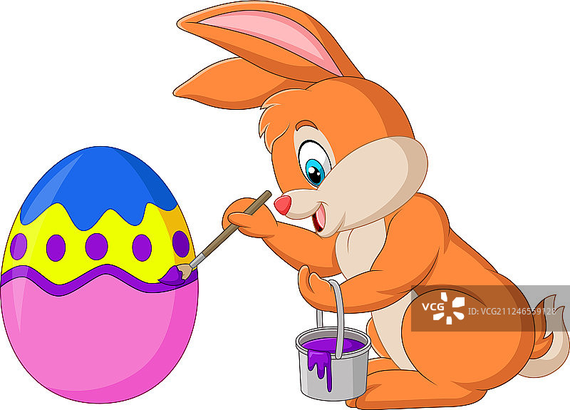 复活节兔子画彩蛋图片素材