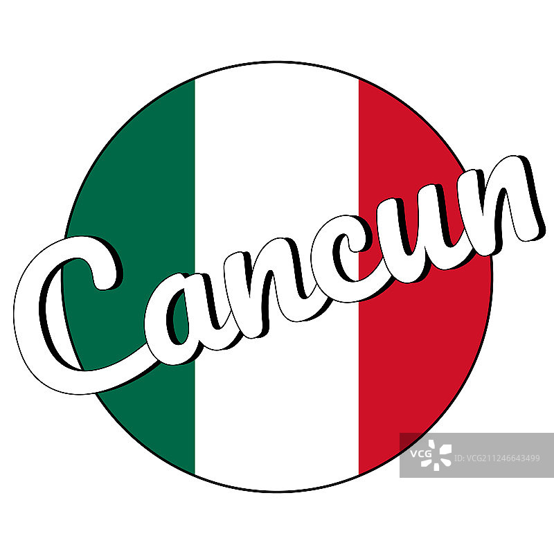 圆形按钮图标墨西哥国旗与图片素材