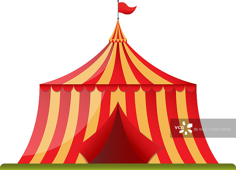 马戏团复古帐篷在平面设计风格图片素材