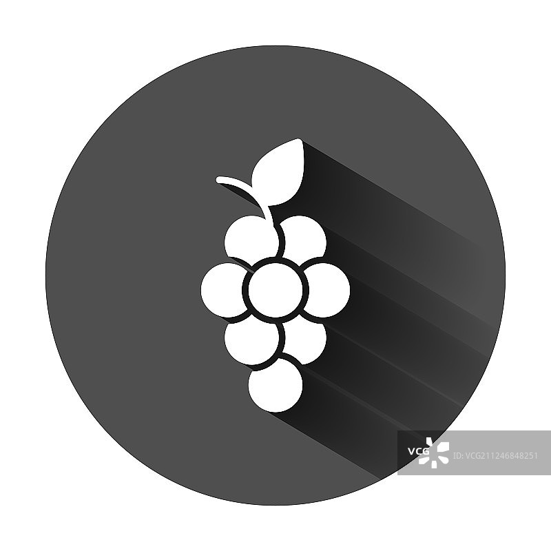 葡萄果实标志图标在扁形葡萄藤上图片素材