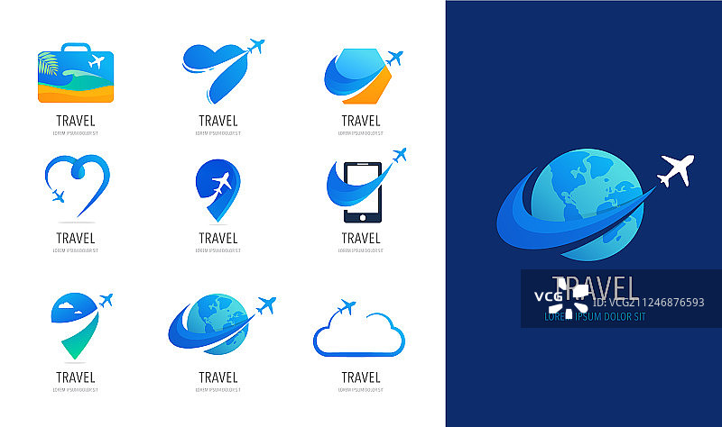 旅行社logo设计及图标图片素材