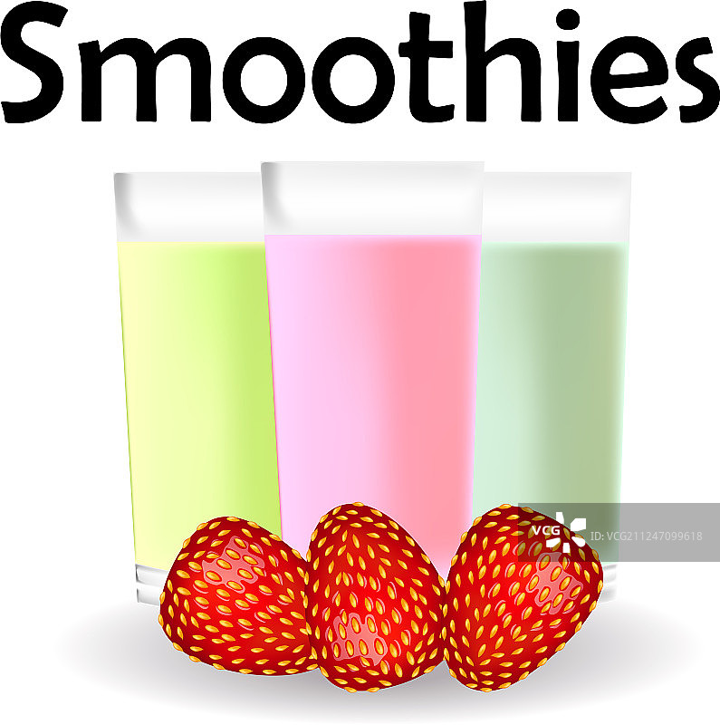 水果冰沙广告猕猴桃和浆果冰沙杯图片素材