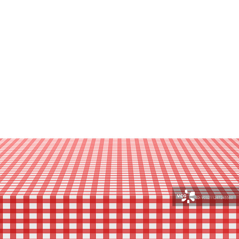 白色底色上的红色角台布图片素材