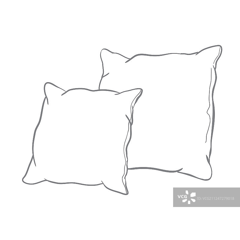 素描枕头艺术枕头孤立的白色枕头图片素材