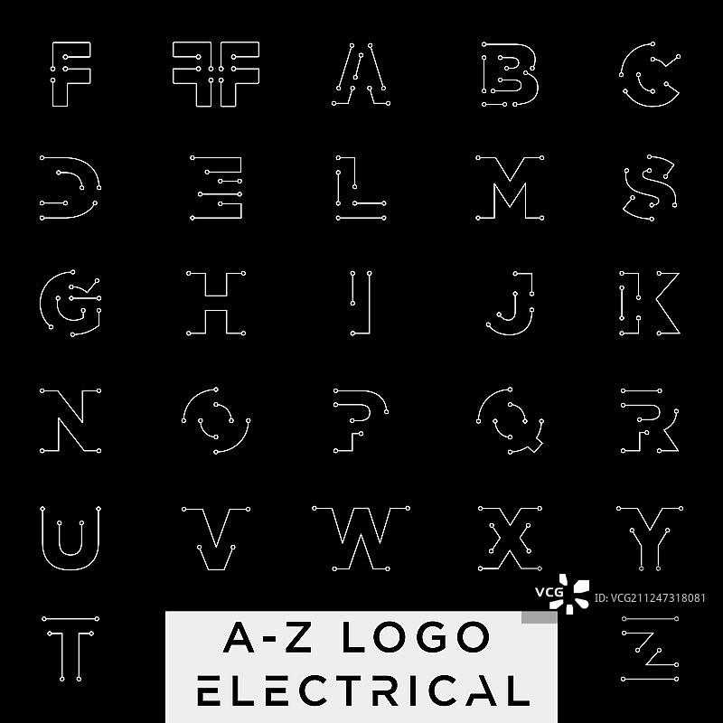连接或电气标识a-z设计图标图片素材