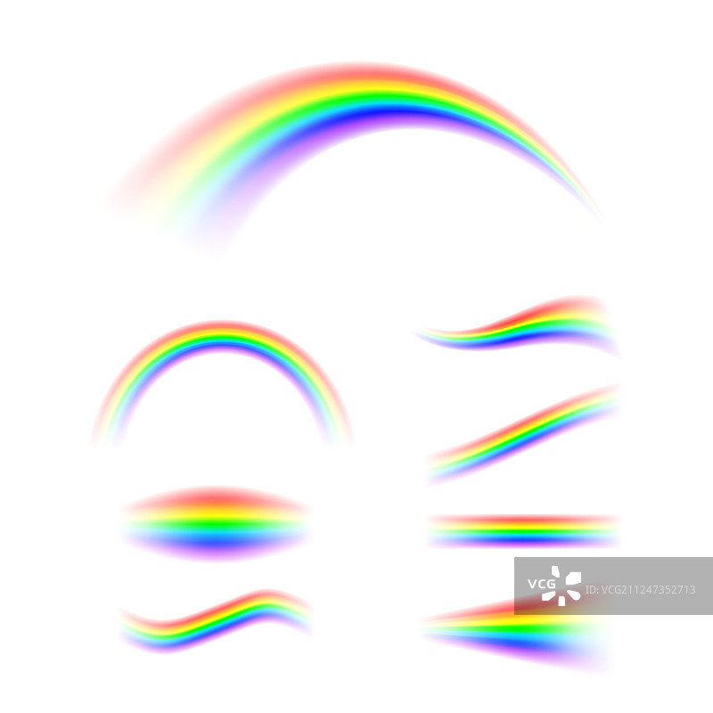 摘要彩虹以不同的形状设置光谱图片素材