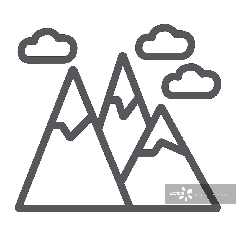 山脉线标志景观和峰岩标志图片素材