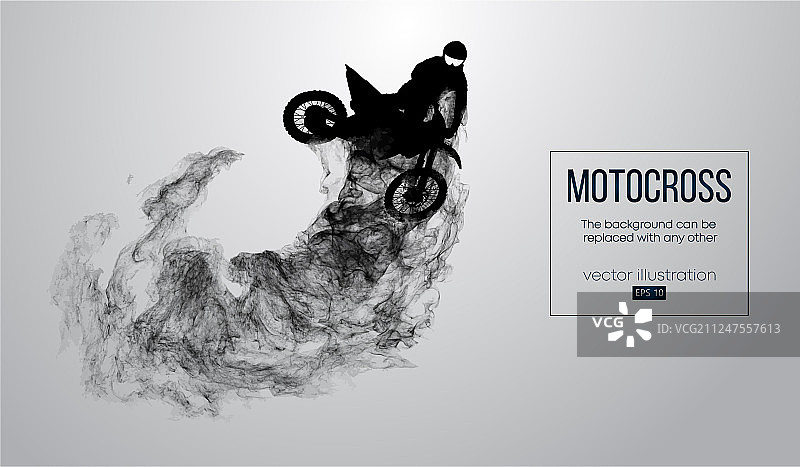 一个摩托车越野赛车手的抽象轮廓图片素材