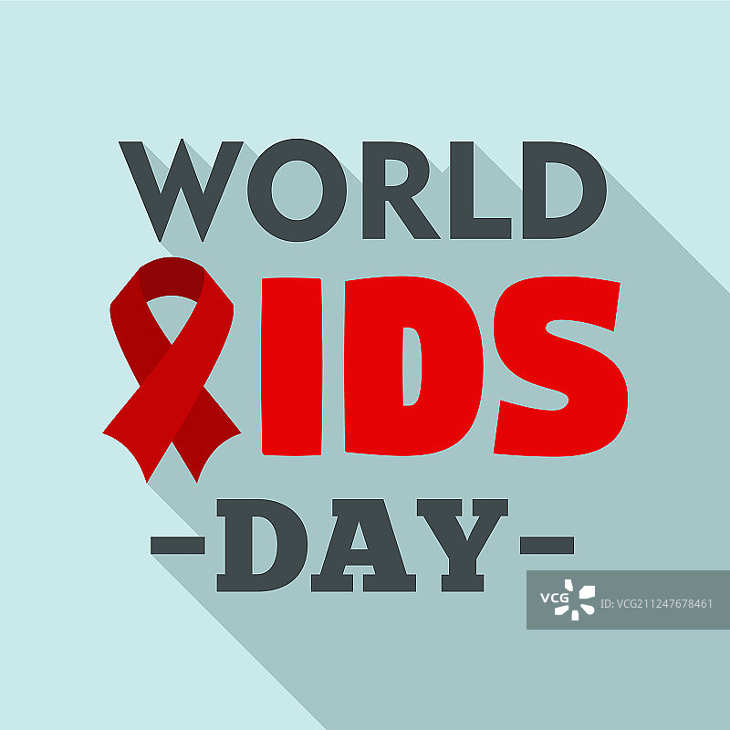 国际艾滋病日标志设置扁平风格图片素材