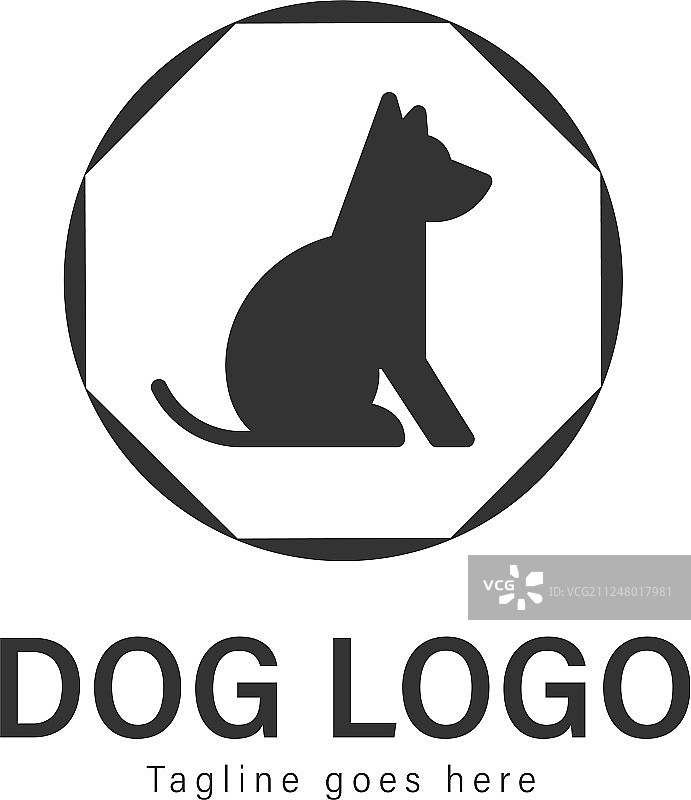 狗标志设计现代狗标志模板孤立图片素材