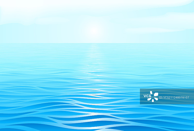 蓝色的水波透视景观图片素材