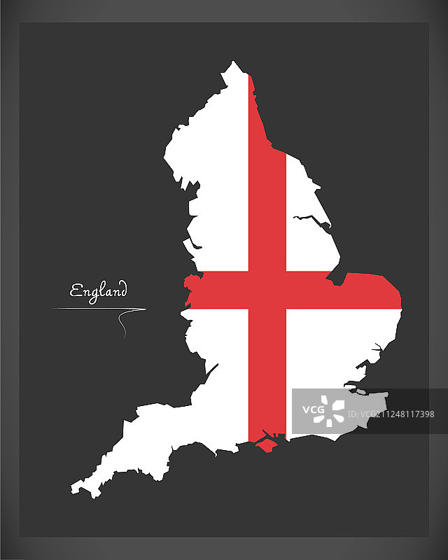带有英国国旗的英格兰地图图片素材