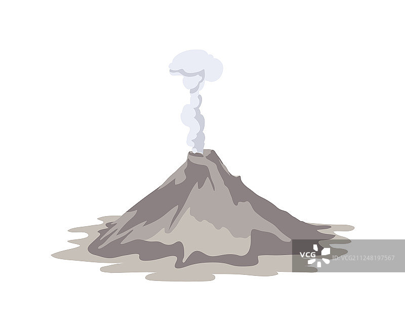 活火山喷发并喷出烟云图片素材