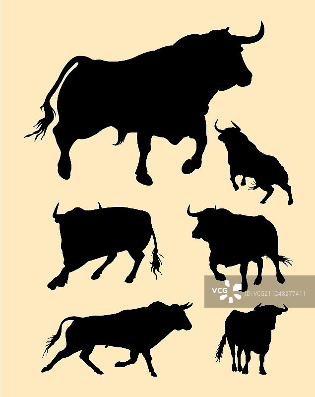 公牛轮廓图片素材