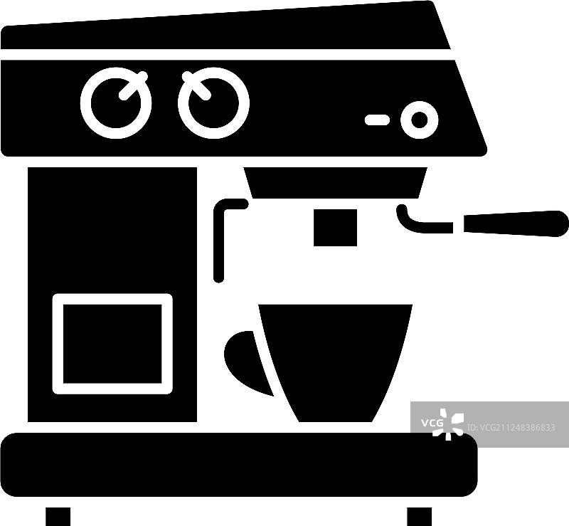 咖啡机黑色图标标志隔离图片素材