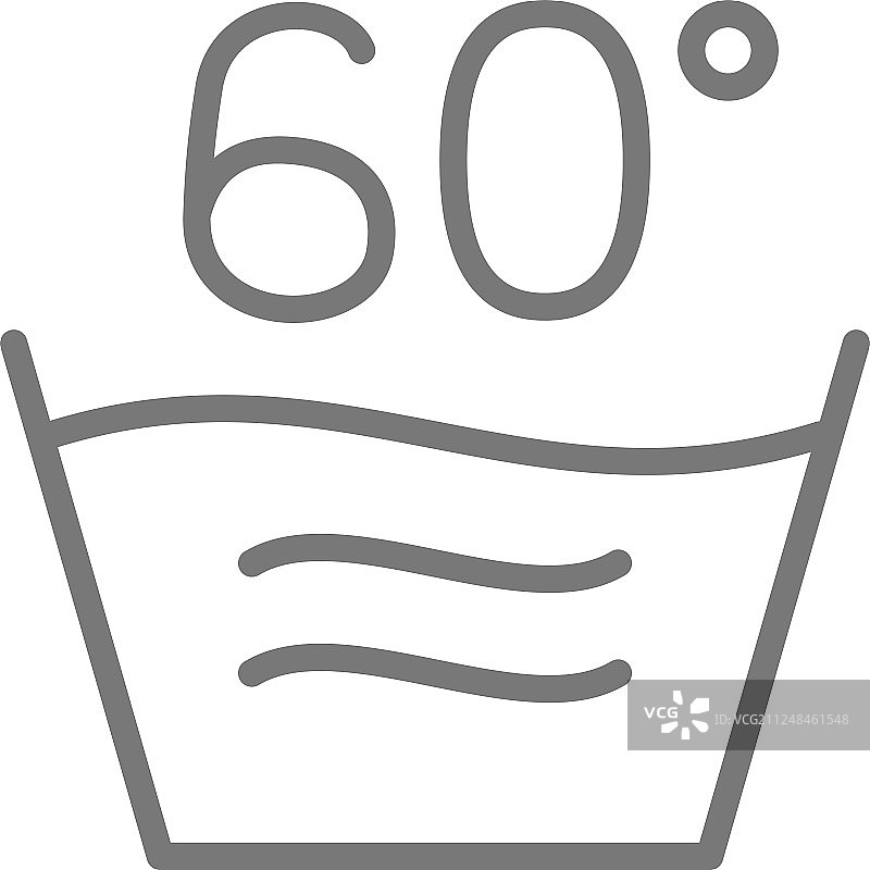 热洗衣60度洗涤温度线图片素材