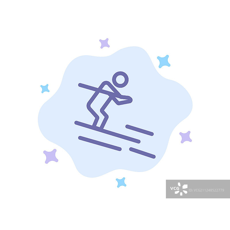 活动滑雪滑雪运动员蓝色图标图片素材