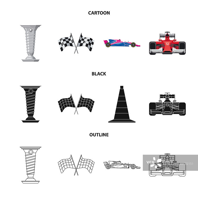 设计汽车和拉力赛标志的集合图片素材