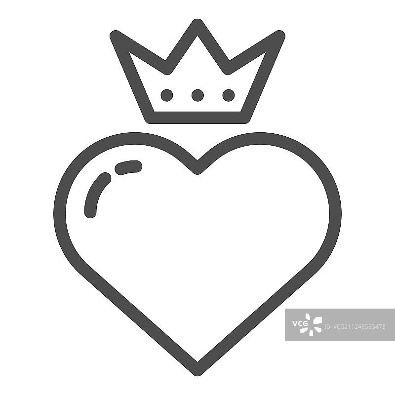 心与皇冠线偶像情人的心图片素材