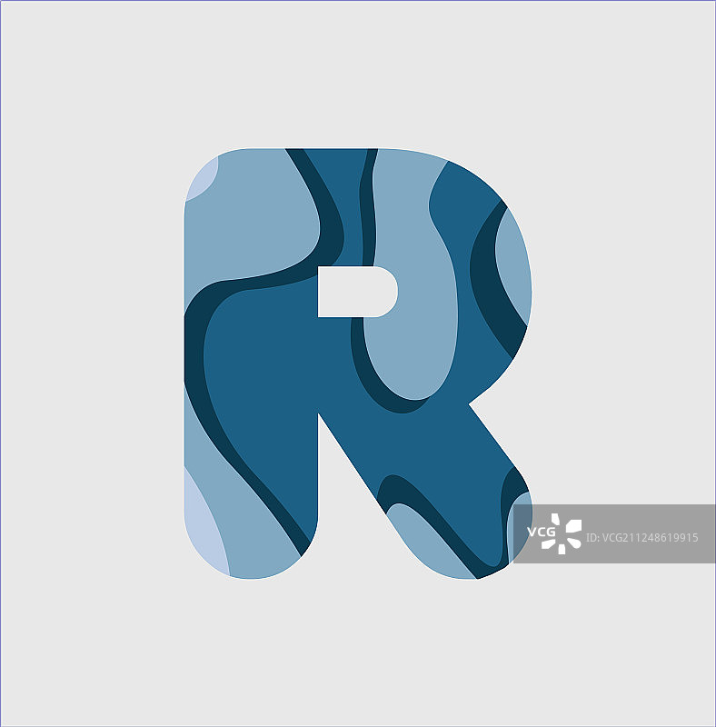 R水字体模板设计图片素材