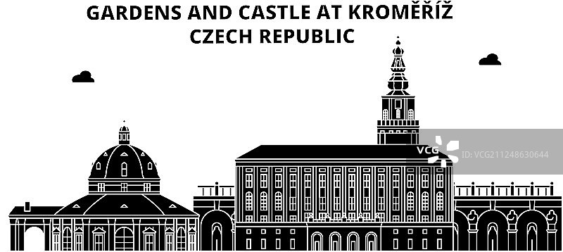 捷克克罗梅里兹花园和城堡图片素材