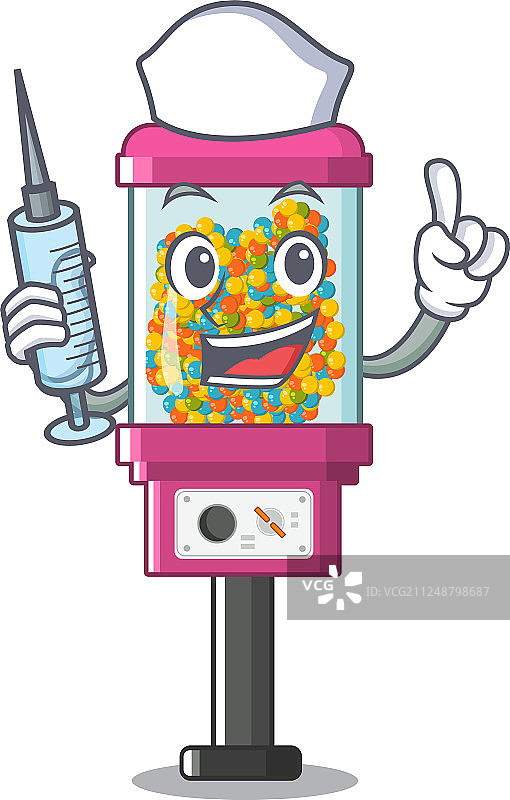 卡通版的护士糖果自动售货机图片素材