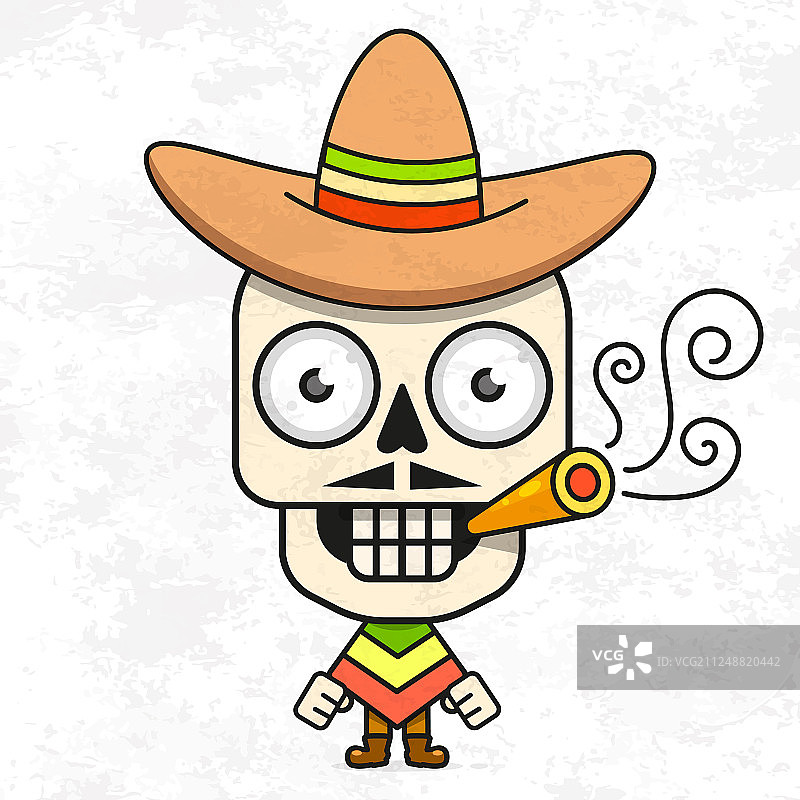 卡通墨西哥糖头骨为迪亚图片素材