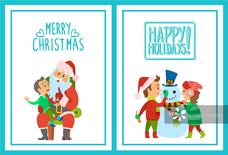 圣诞快乐，节日快乐海报集孩子图片素材