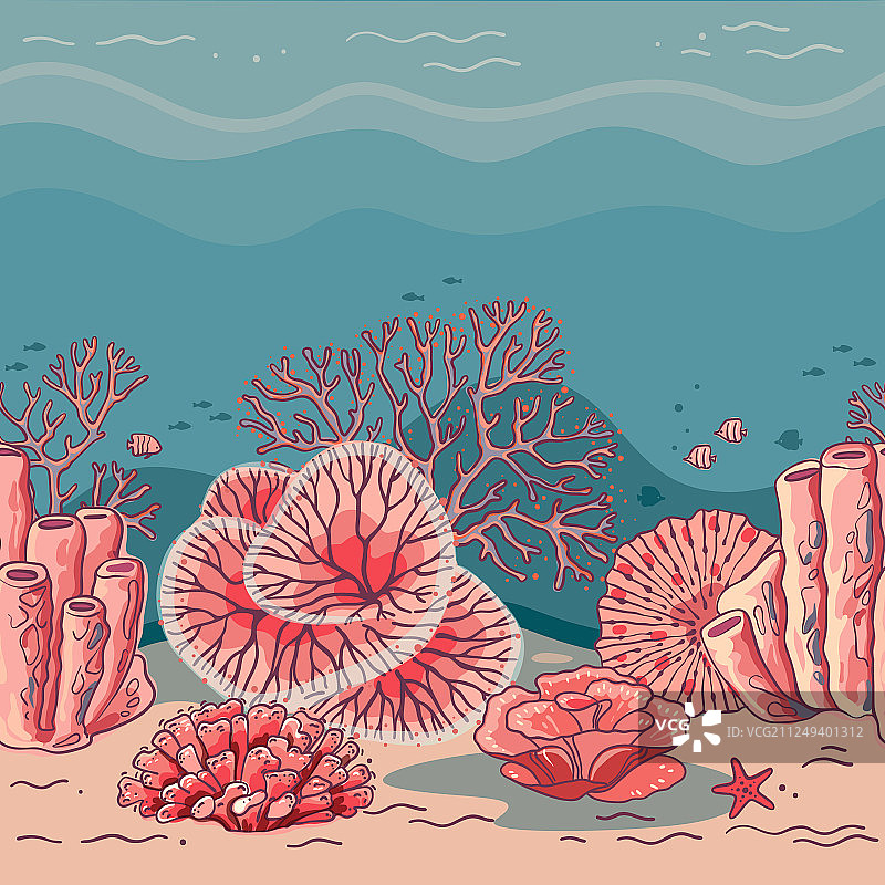 美丽的珊瑚卡印刷图片素材