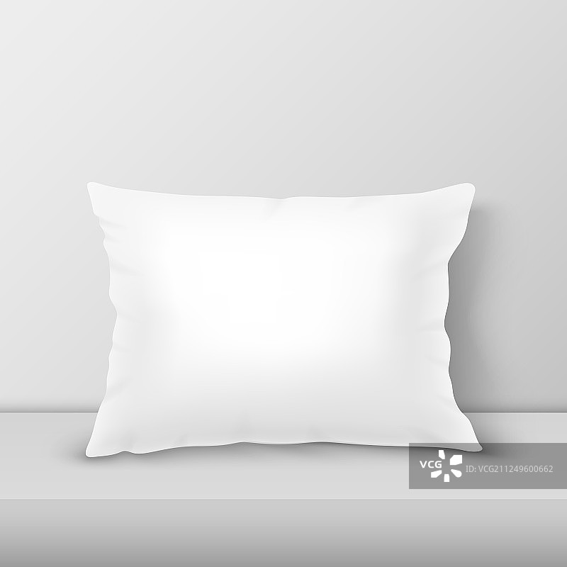 逼真的3d白色枕头特写在桌子上图片素材