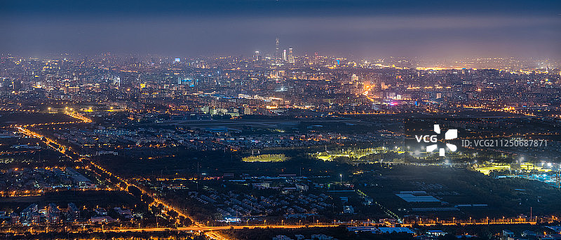 北京夜景全景图片素材
